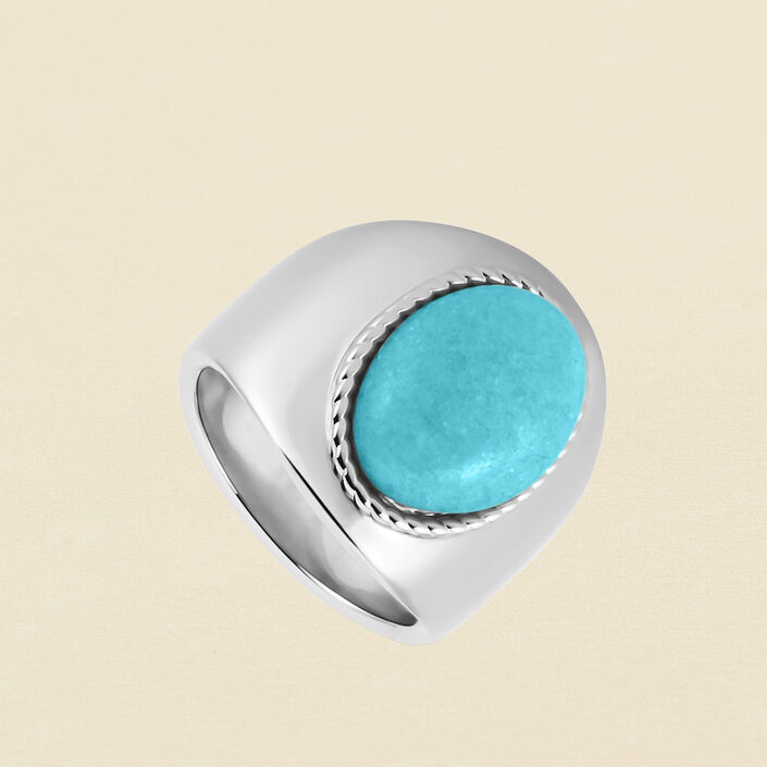 Large ring ALOHA - Turquoise / Silver - All jewellery  | Agatha