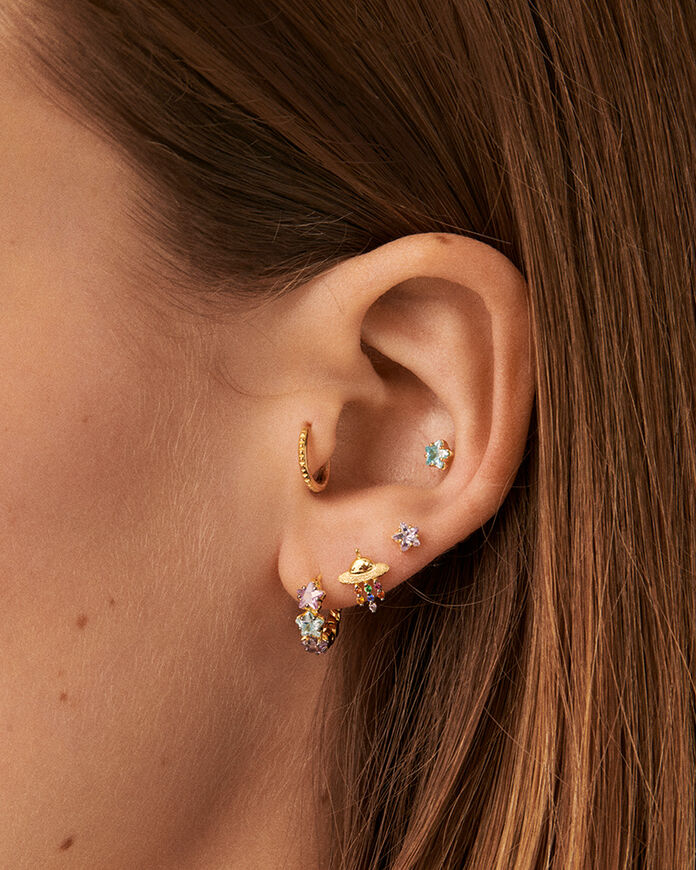 Piercing stud SPACEAGE - Turquoise / Gold - All jewellery  | Agatha
