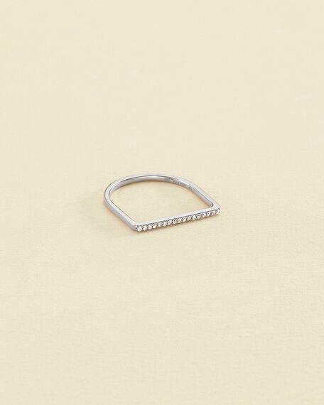 Thin ring BARSHINE - Crystal / Silver - All jewellery  | Agatha