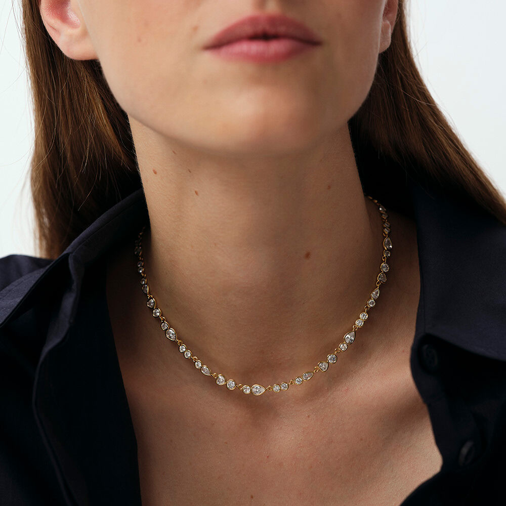 Choker necklace CANDY - Crystal / Golden - Choker necklace  | Agatha