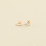 Stud earrings BARSHINE - Crystal / Golden - All earings  | Agatha