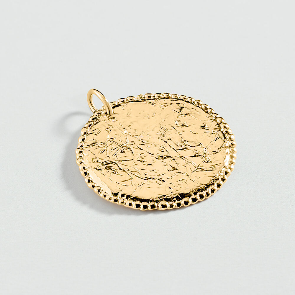 Pendant TEXTURED MEDAL - Golden -   | Agatha
