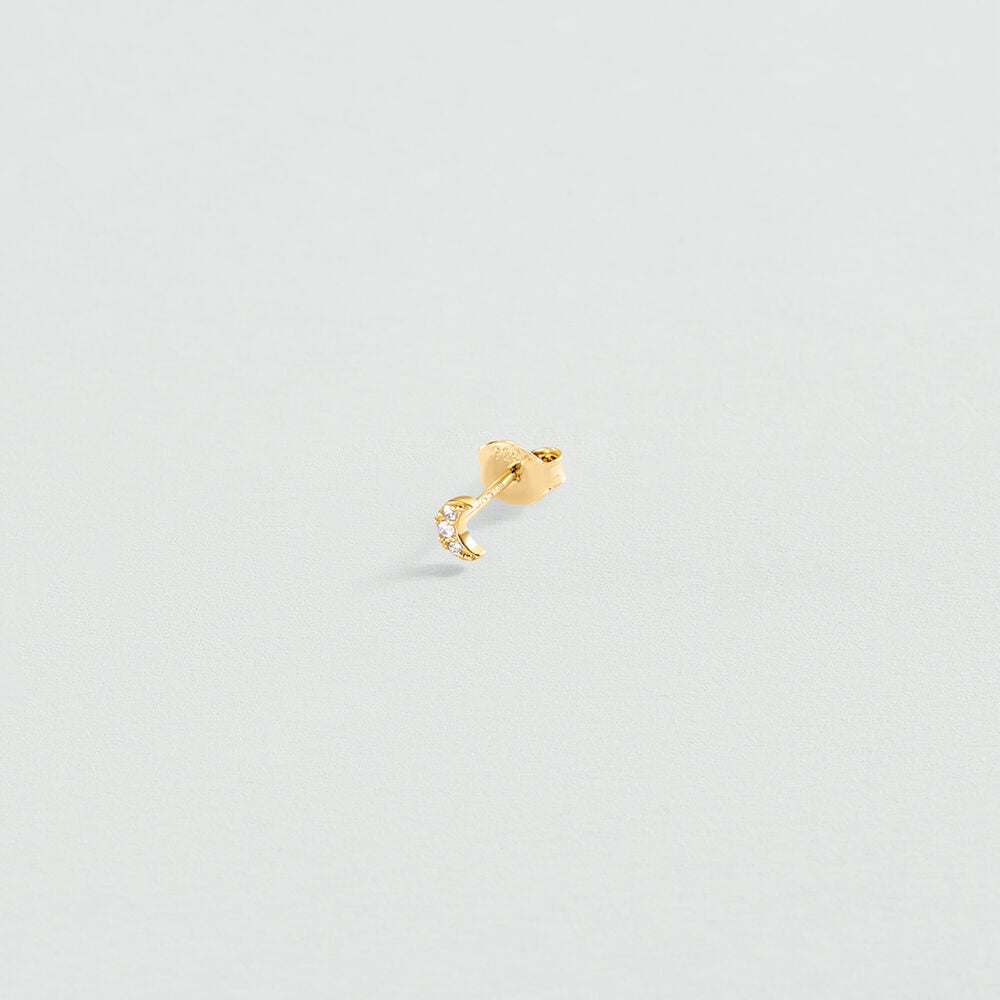 Single stud earring EAR5LUNITA - Crystal / Golden - Earrings  | Agatha
