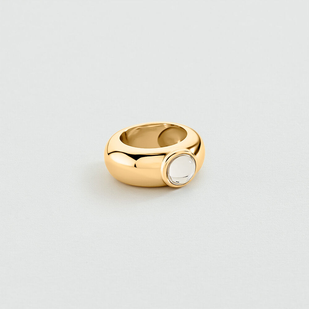 Large ring CABOCHON BATIGNOLLES - Crystal / Golden - Large ring  | Agatha
