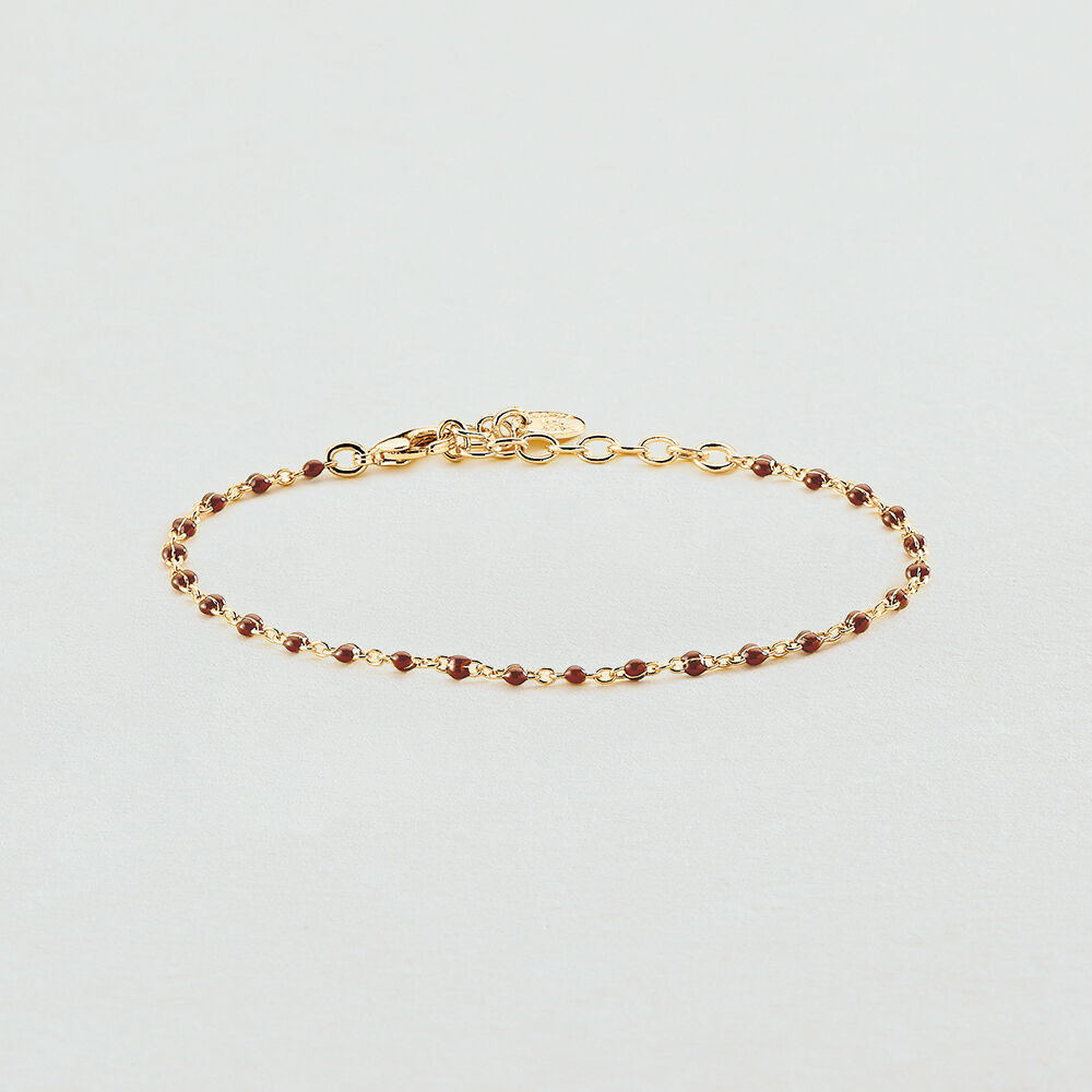 Link bracelet SMARTY - Burgundy / Golden - Bracelets  | Agatha
