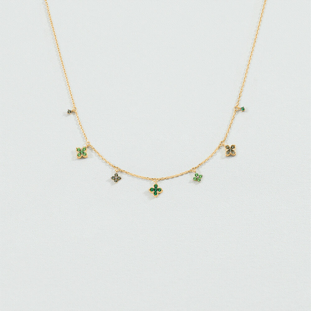 Choker necklace BELOVED - Green / Golden - Beloved  | Agatha