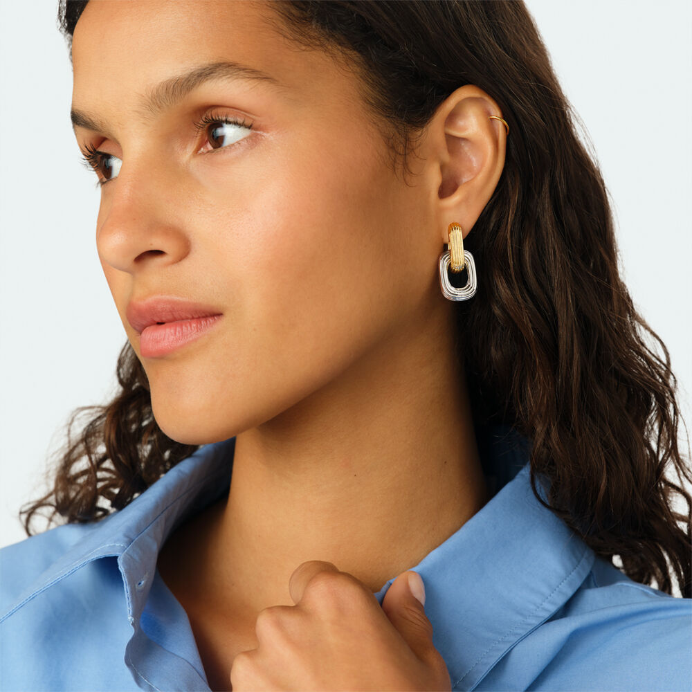 Hoops HAUSSMANN TWO-TONE - Gold / Silver - Earrings  | Agatha