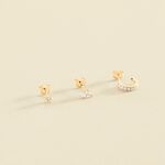 Piercing stud PARADIS - Crystal / Golden - All jewellery  | Agatha