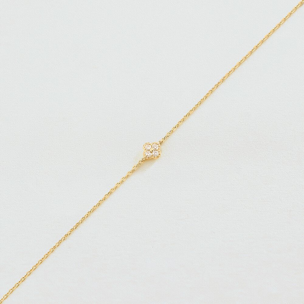 Link bracelet BELOVED - Crystal / Golden - Genuine silver  | Agatha