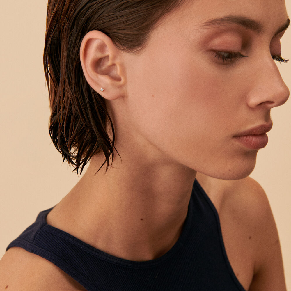 Piercing stud MINI - Crystal / Silver - Genuine silver  | Agatha