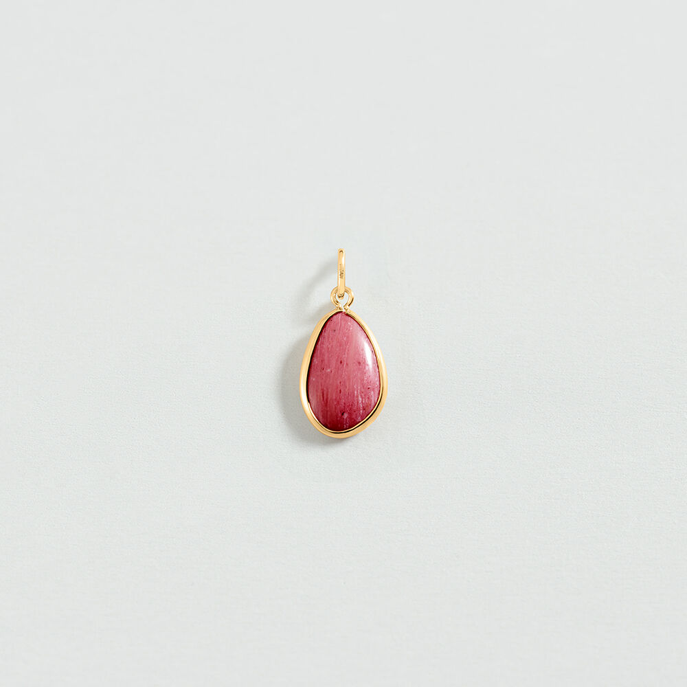 Pendant NATURAL STONE - Rhodonite / gold - Jewellery  | Agatha