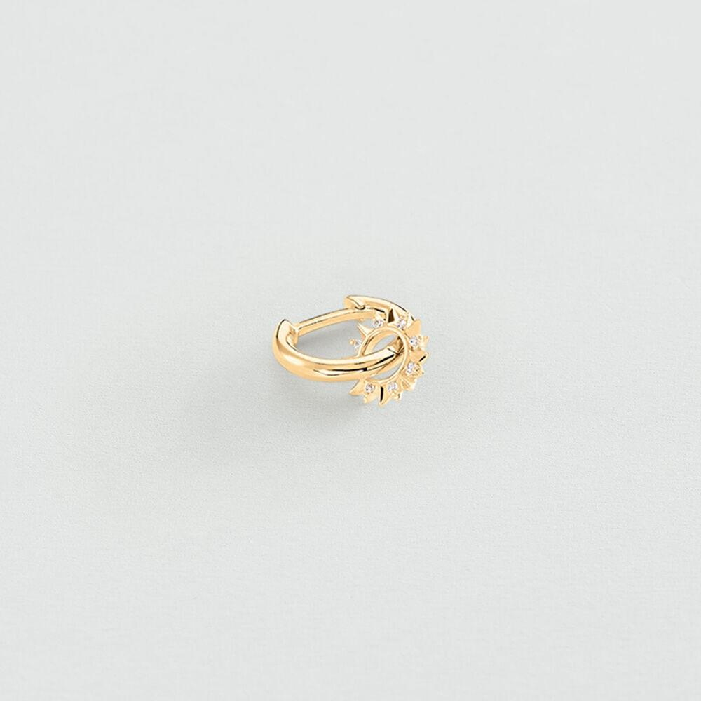 Hoops MIX & MATCH - Crystal / Golden - Genuine silver  | Agatha