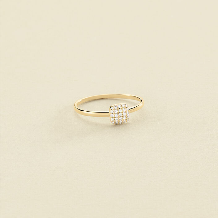 Thin ring GLORIA - Crystal / Gold - All jewellery  | Agatha