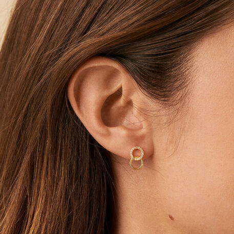 Stud earrings RONDOU - Crystal / Golden - All earings  | Agatha