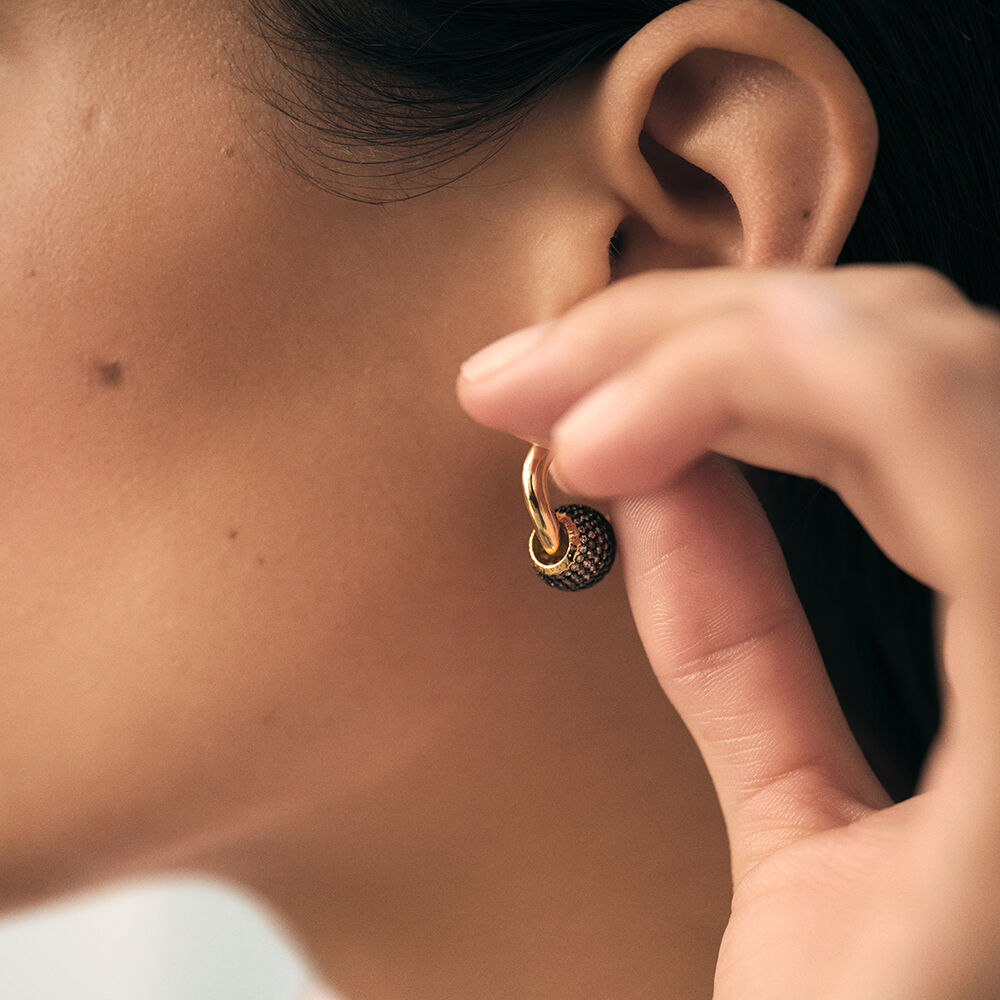 Pendant PAVÉ BALL - Gold / Gun - Jewellery  | Agatha
