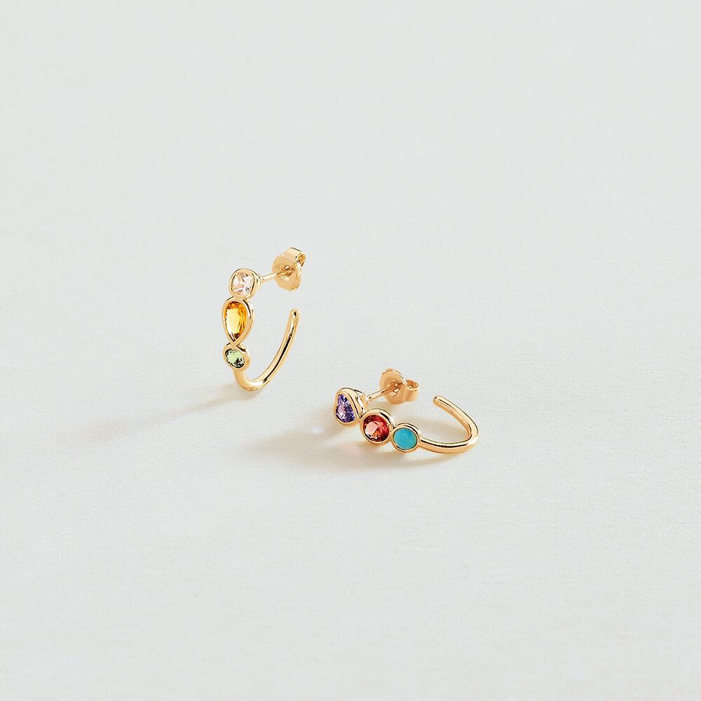Hoops CANDY - Multicolor / Gold - Earrings  | Agatha