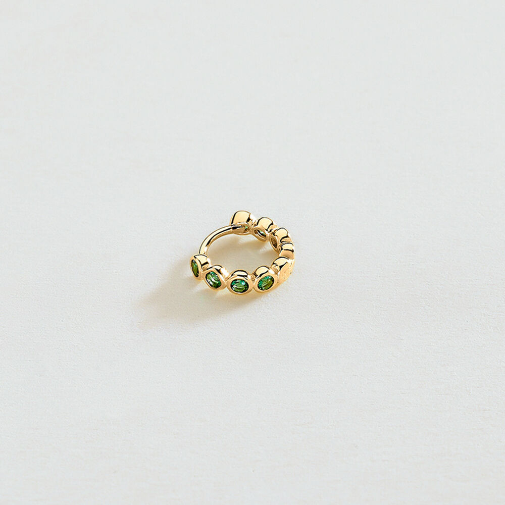 Hoops MIX & MATCH - Green / Golden - Earrings  | Agatha