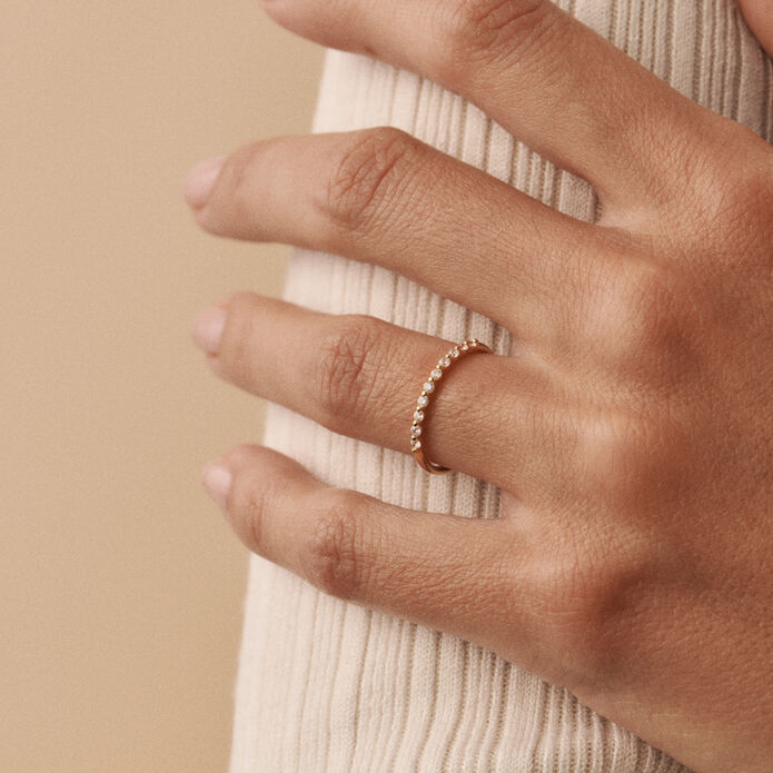 Thin ring BELOVED - Crystal / Golden - All jewellery  | Agatha