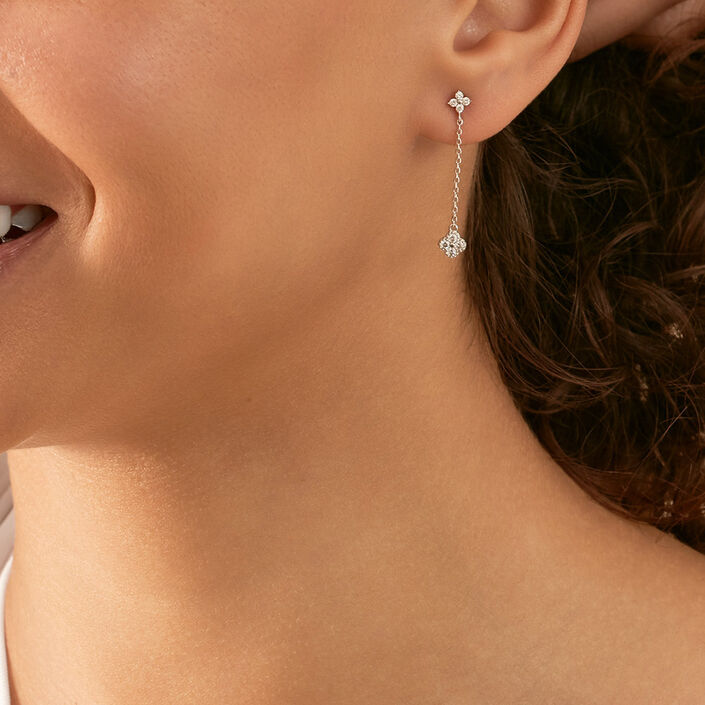 Long earrings BELOVED - Crystal / Silver - All jewellery  | Agatha