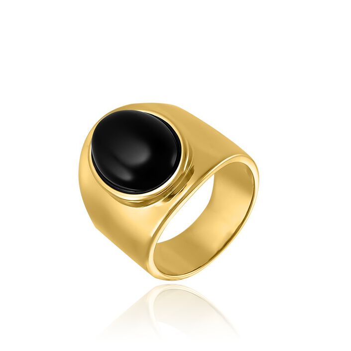 Large ring MOPA - Black / Gold - All jewellery  | Agatha