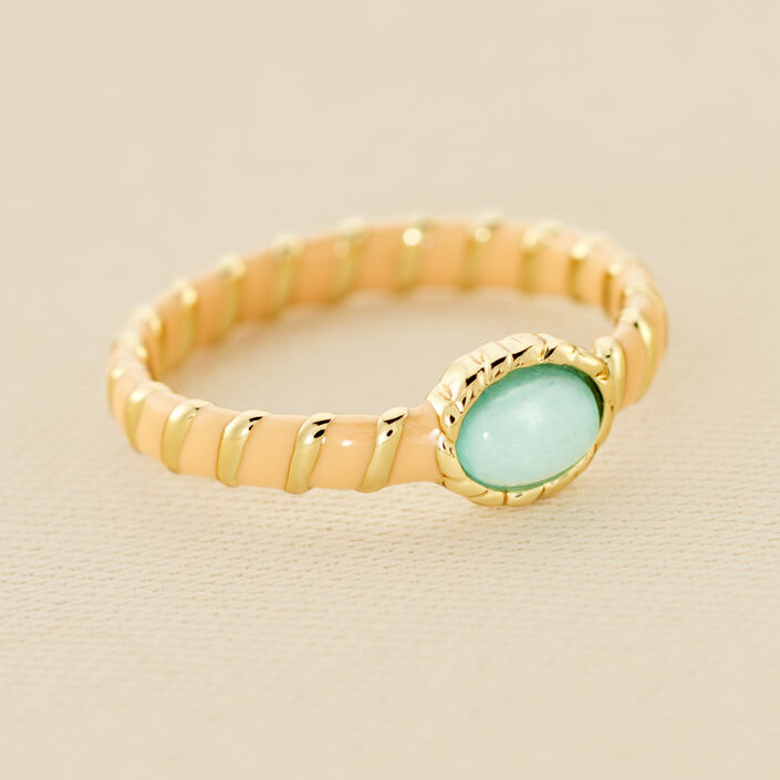 Thin ring ARLEQUIN - Orange / Gold - All jewellery  | Agatha