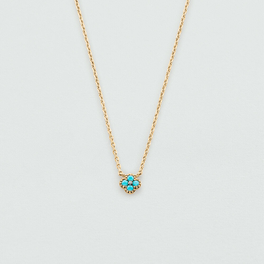 Choker necklace BELOVED - Turquoise / Gold - Choker necklace  | Agatha