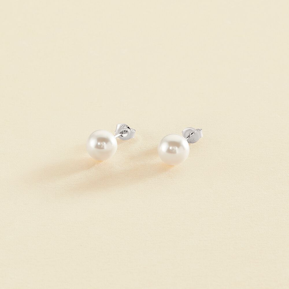 Stud earrings PERLYS - Pearl / Silver - All earings  | Agatha