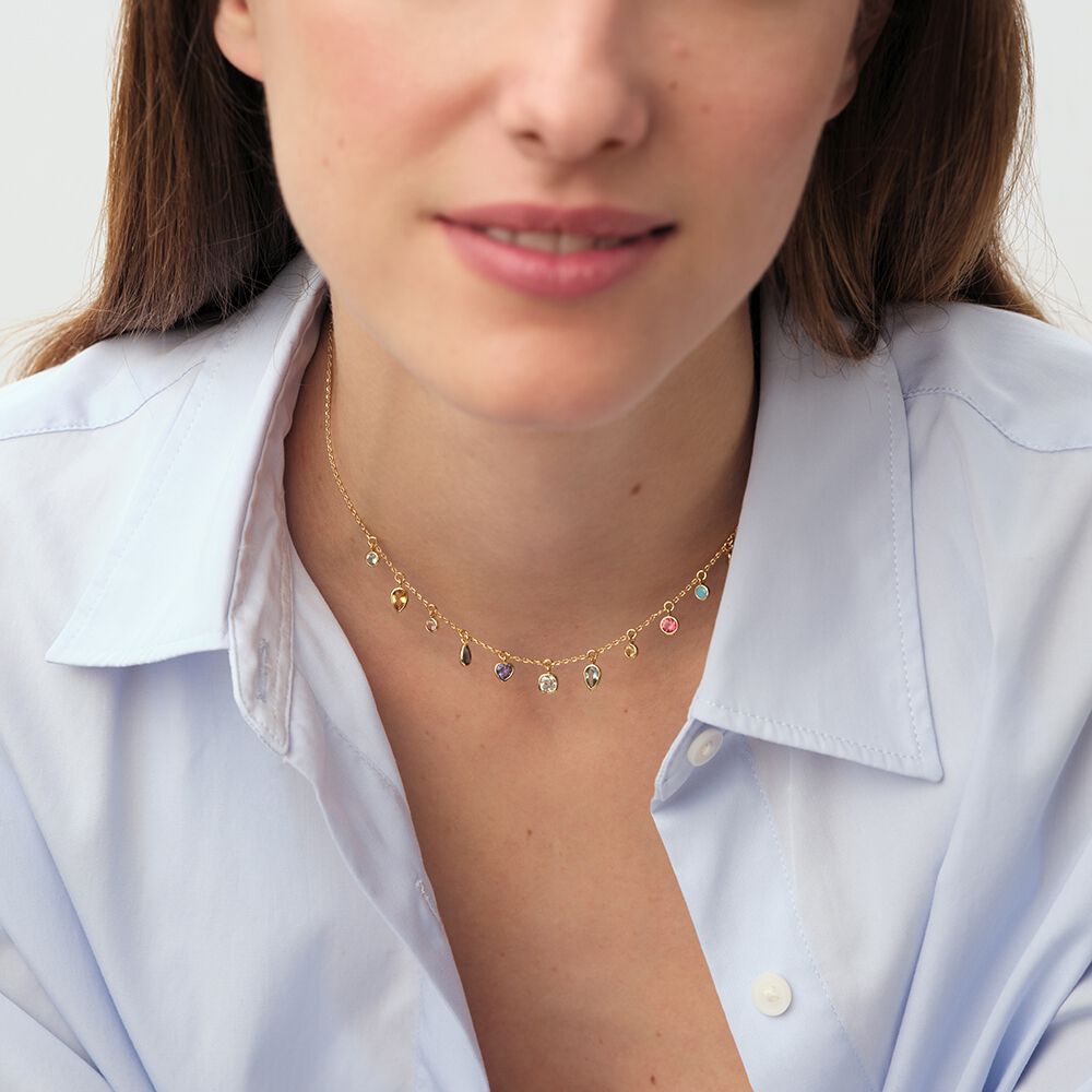 Choker necklace CANDY - Multicolor / Gold - Choker necklace  | Agatha