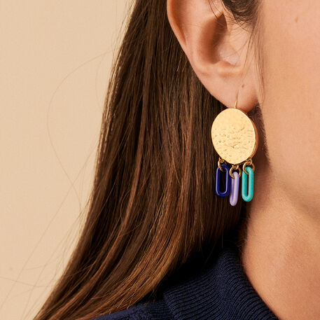 Long earrings YEYE - Multicolor / Gold - All jewellery  | Agatha