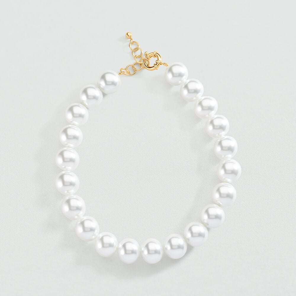 Choker necklace PALAIS ROYAL - Pearl / Gold - Choker necklace  | Agatha
