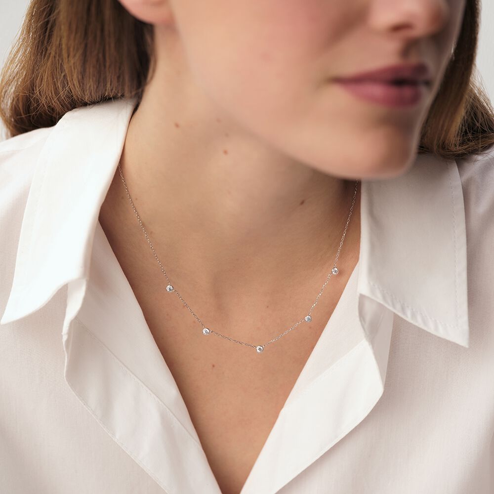 Choker necklace BRILLANT - Crystal / Silver - Choker necklace  | Agatha