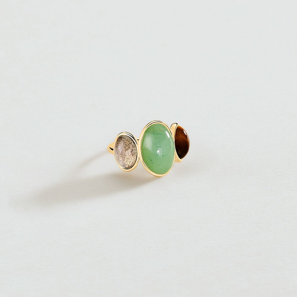 Thin ring RHEA - Multicolor / Gold - Rings  | Agatha
