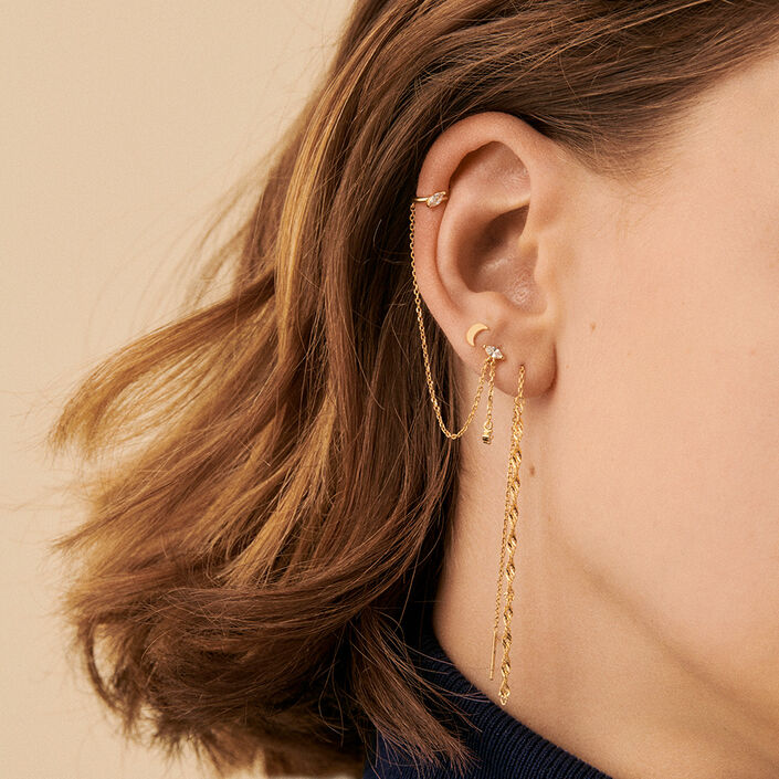 Piercing stud MINILUNA - Golden - All jewellery  | Agatha