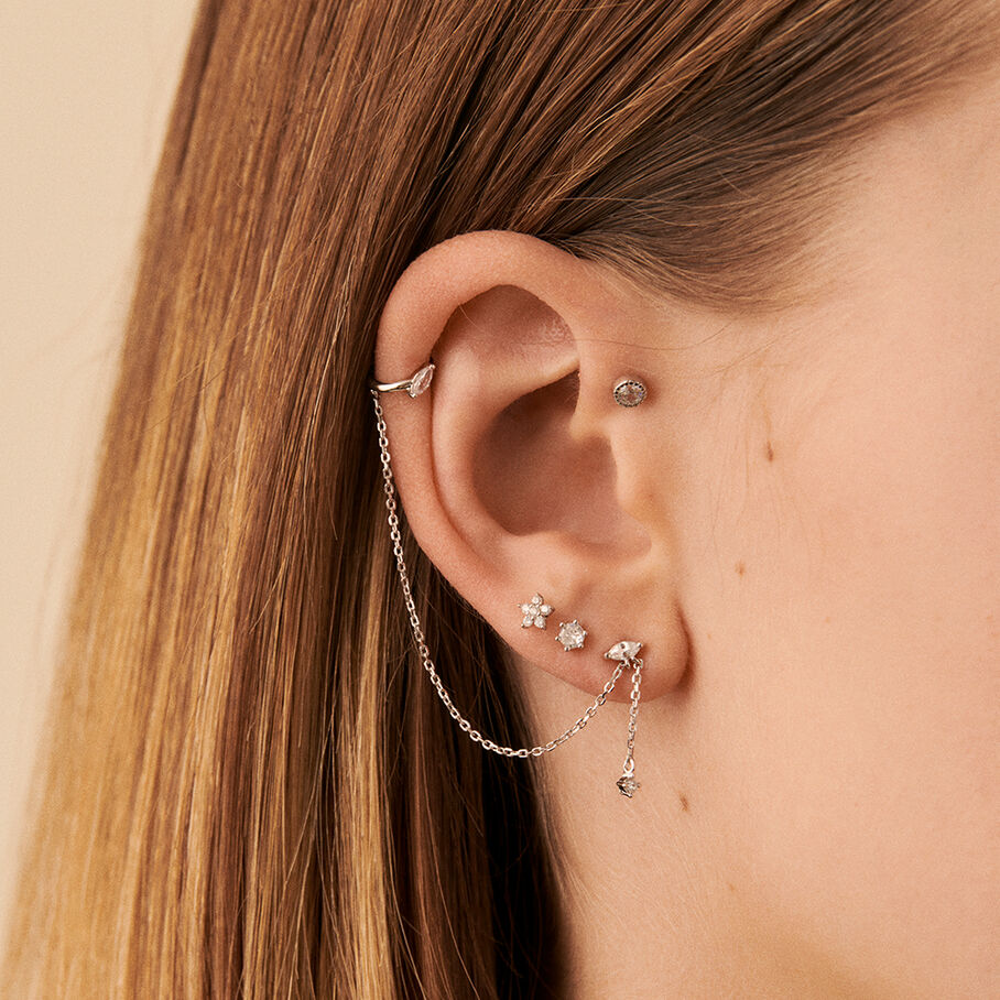 Piercing stud GRAINETTI - Crystal / Silver - All jewellery  | Agatha