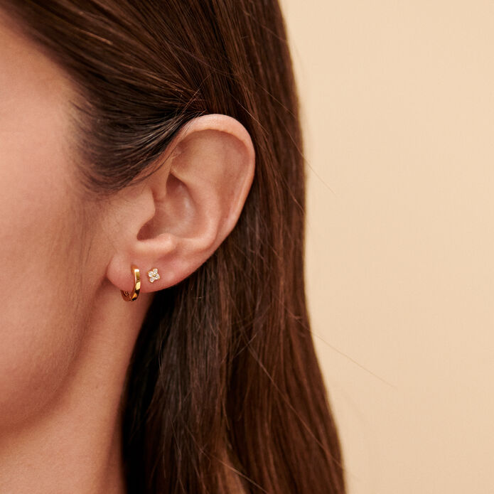 Piercing stud EAR1DAISY - Crystal / Golden - All jewellery  | Agatha