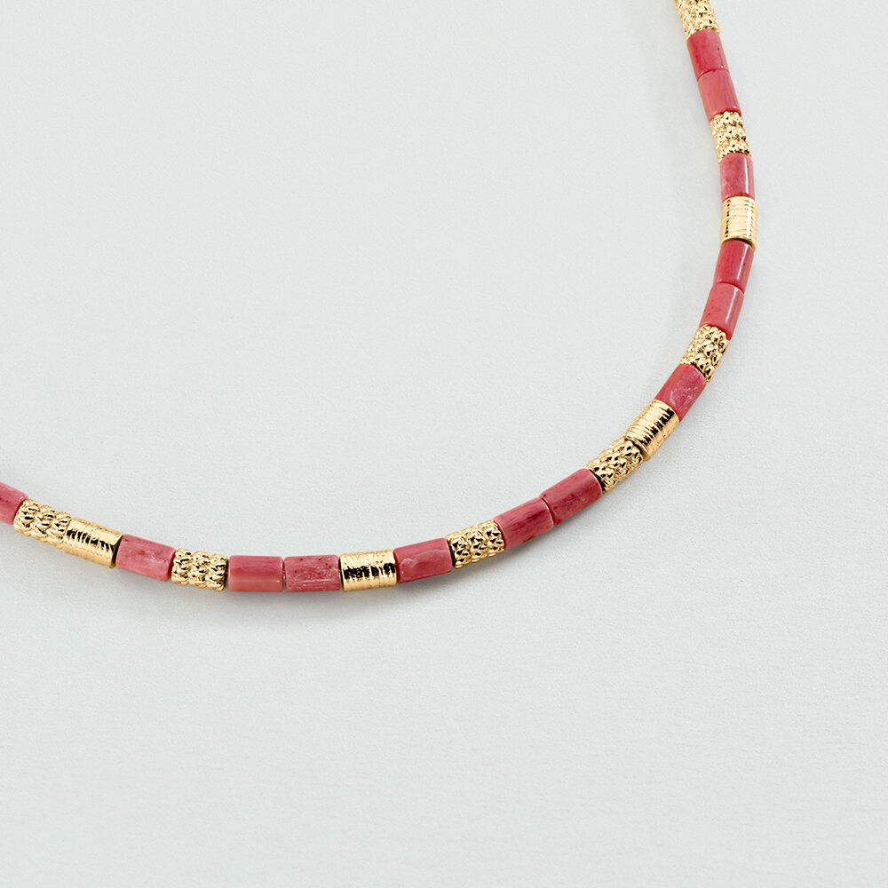 Choker necklace PETRA - Rhodochrosyte / gold - Choker necklace  | Agatha