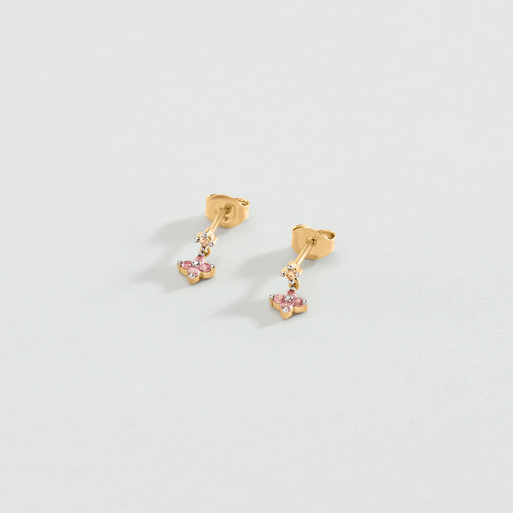 Stud earrings BELOVED - Pink / Gold - Earrings  | Agatha