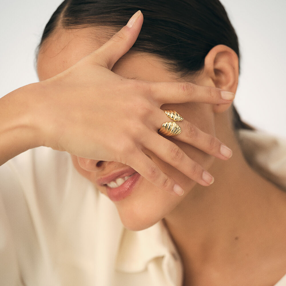 Large ring N-13 - Golden - Jewellery  | Agatha