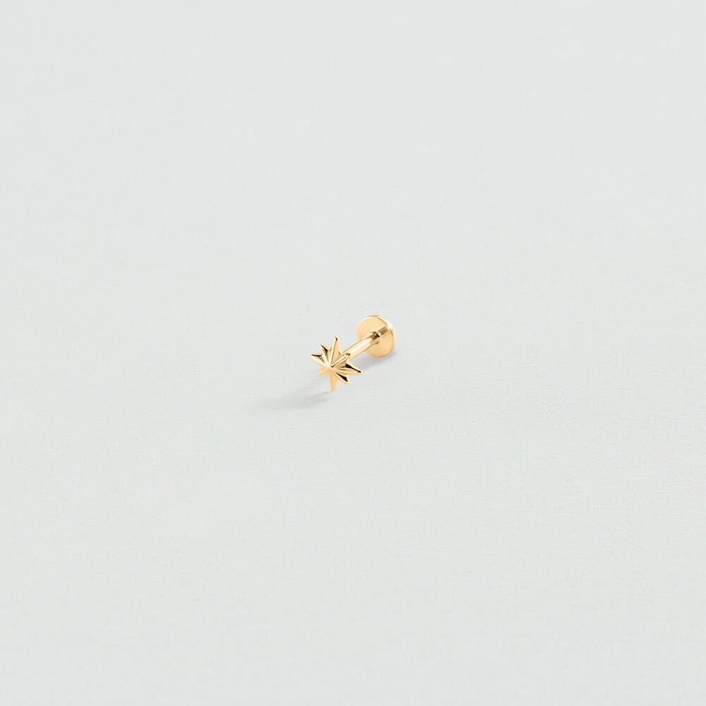 Piercing stud STAR MIX & MATCH - Golden - Genuine silver  | Agatha