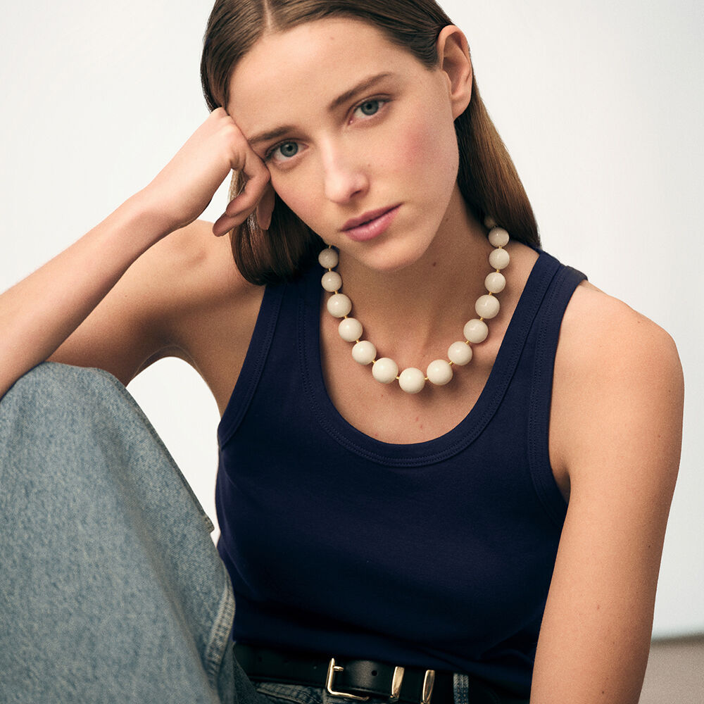 Choker necklace PALAIS ROYAL - Ivory / Gold - Choker necklace  | Agatha