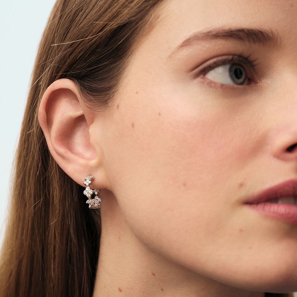 Hoops BELOVED - Crystal / Silver - Genuine silver  | Agatha