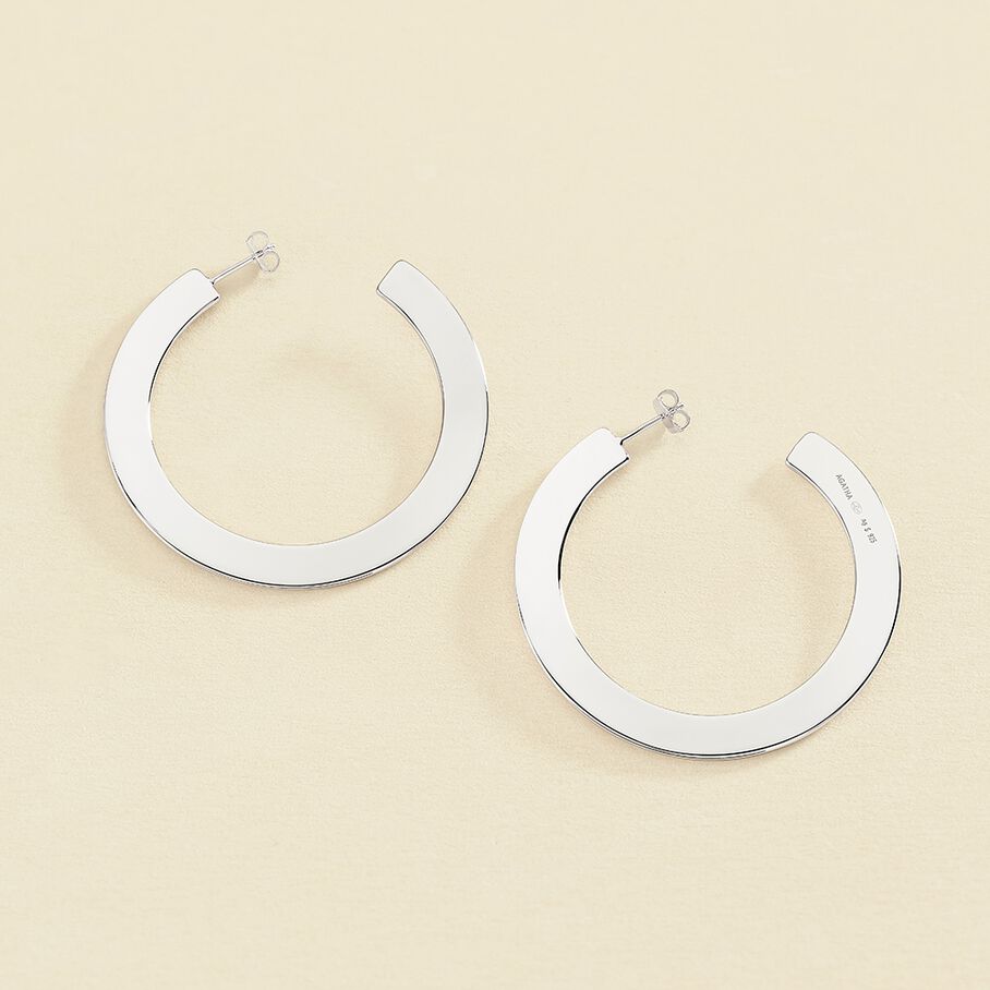 Hoops LINES - Silver - All earings  | Agatha