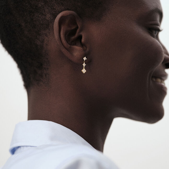 Long earrings BELOVED - Crystal / Gold - All jewellery  | Agatha
