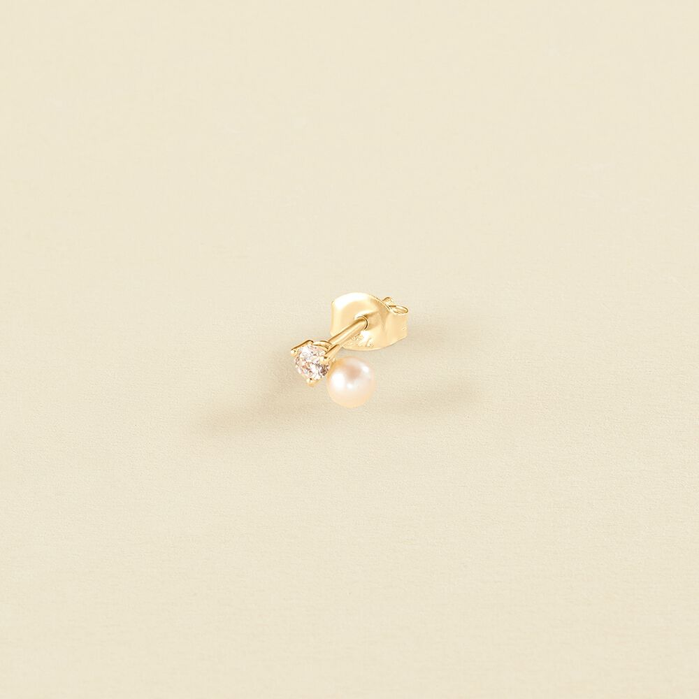 Piercing stud MIX & MATCH - Pearl / Gold - All jewellery  | Agatha