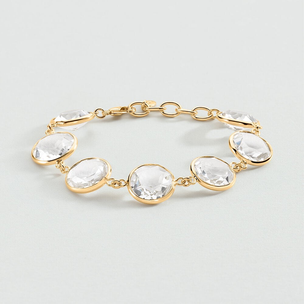 Link bracelet LUTETIA - Crystal / Golden - Bracelets  | Agatha