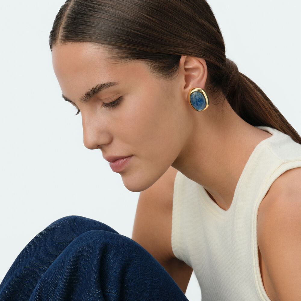 Clip earrings LA RIVIERA - Blue / Gold - Clip earrings  | Agatha