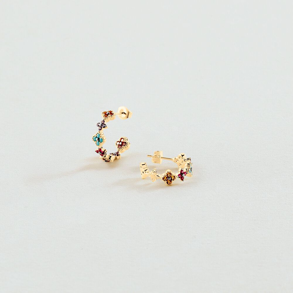 Hoops BELOVED - Multicolor / Gold - Earrings  | Agatha