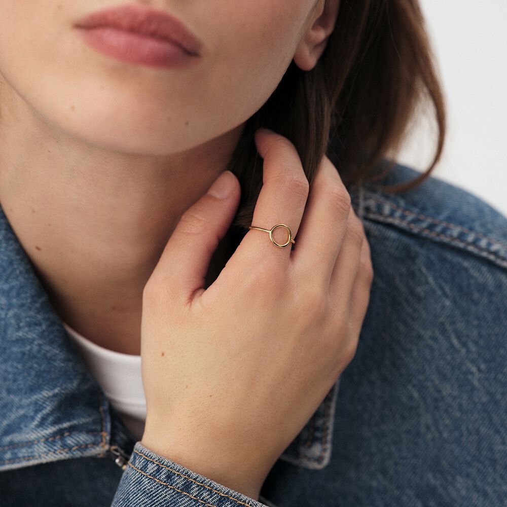 Thin ring PHILRING - Golden - Genuine silver  | Agatha