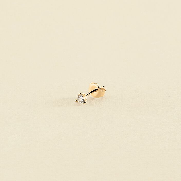 Piercing stud TRILLION - Crystal / Gold - All jewellery  | Agatha