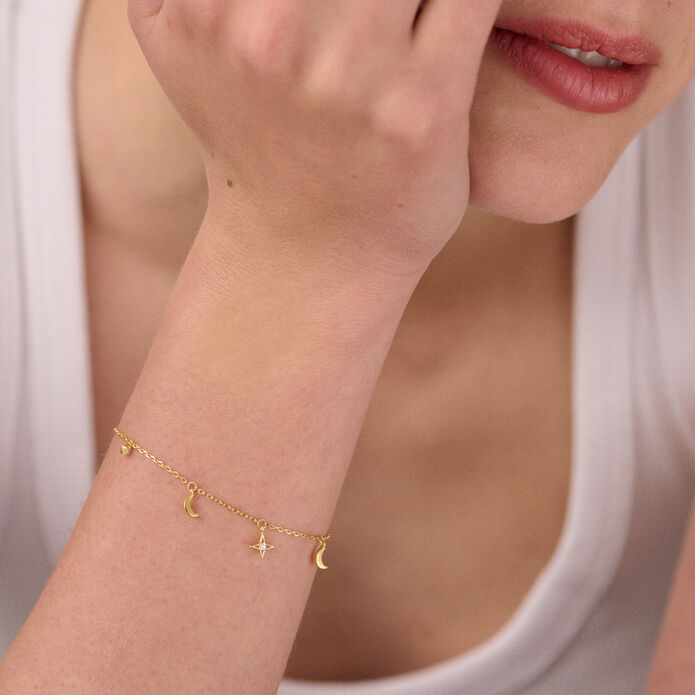 Link bracelet GALAXY - Crystal / Golden - All jewellery  | Agatha